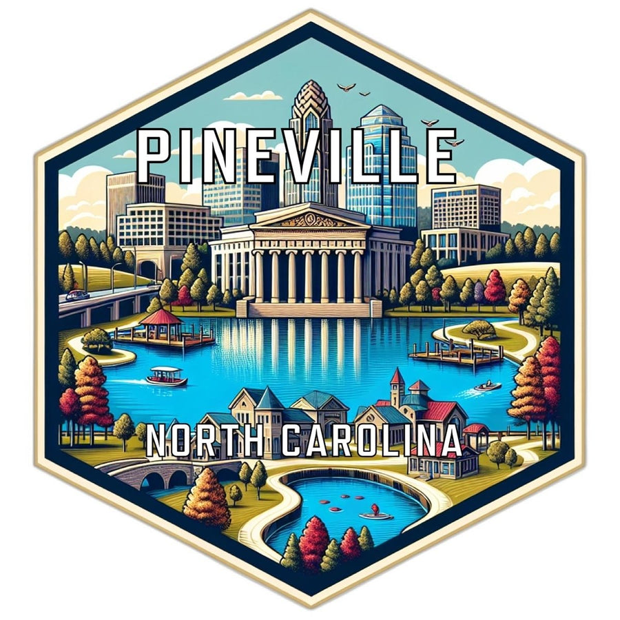 Pineville North Carolina Souvenir Travel Destination Die Cut Hexagon Fridge Magnet Image 1