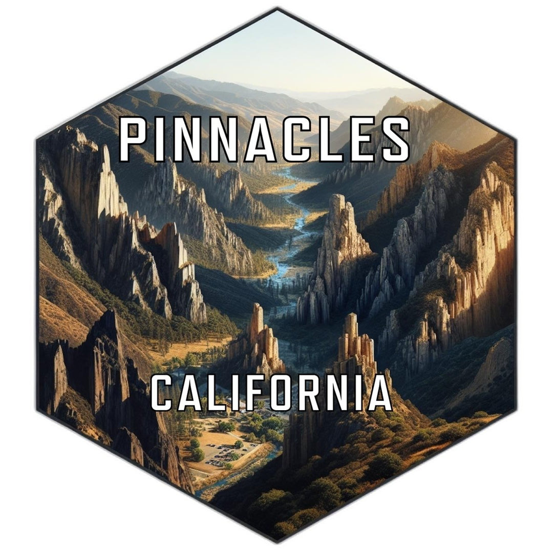 Pinnacles California Souvenir Travel Destination Die Cut Hexagon Fridge Magnet Image 1