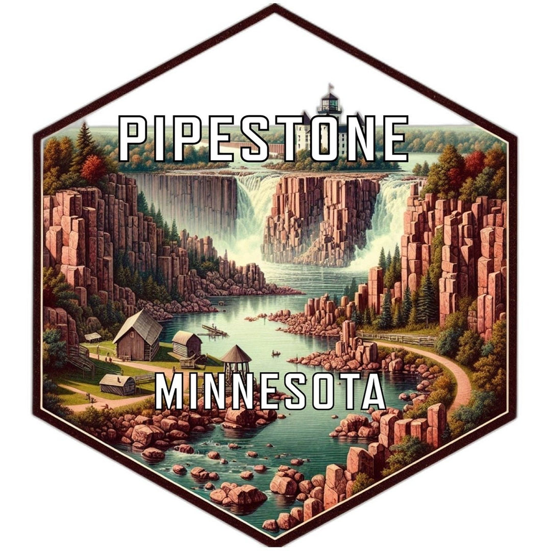 Pipestone Minnesota Souvenir Travel Destination Die Cut Hexagon Fridge Magnet Image 1