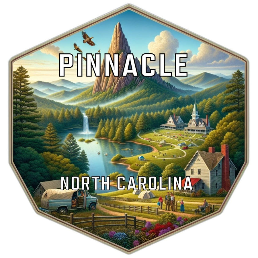 Pinnacle North Carolina Souvenir Travel Destination Die Cut Hexagon Fridge Magnet Image 1