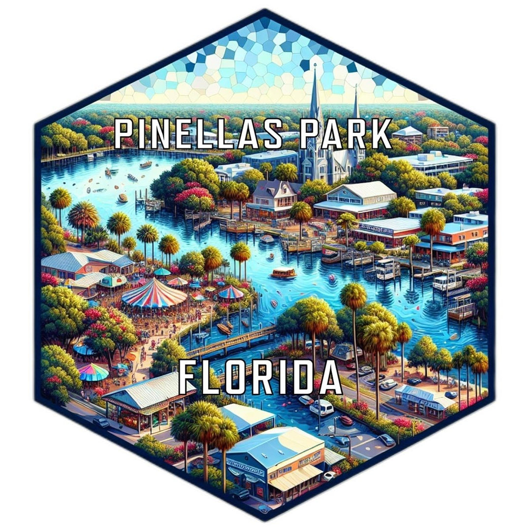 Pinellas Park Florida Souvenir Travel Destination Die Cut Hexagon Fridge Magnet Image 1