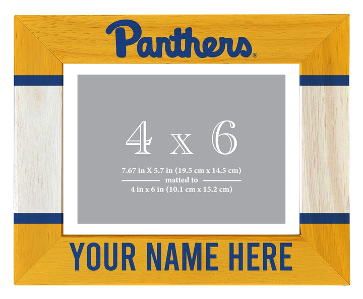 Pittsburgh Panthers Customizable Wooden Photo Frame Matted 4"x 6" Officially Licensed Collegiate Product Image 1