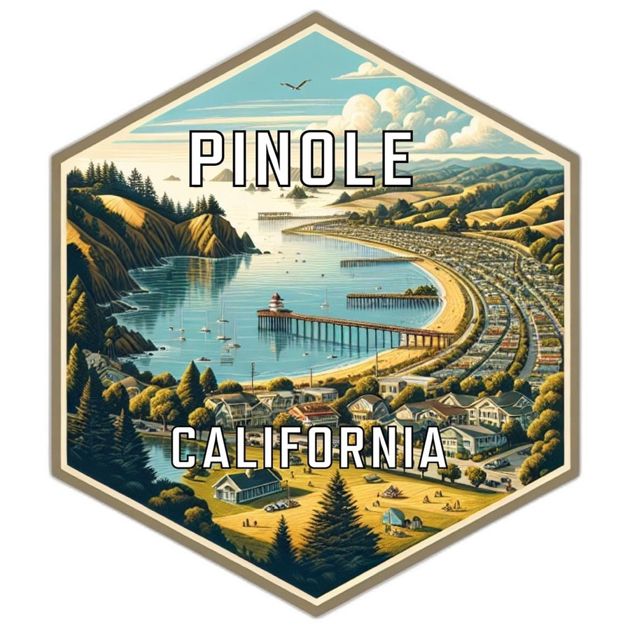 Pinole California Souvenir Travel Destination Die Cut Hexagon Fridge Magnet Image 1