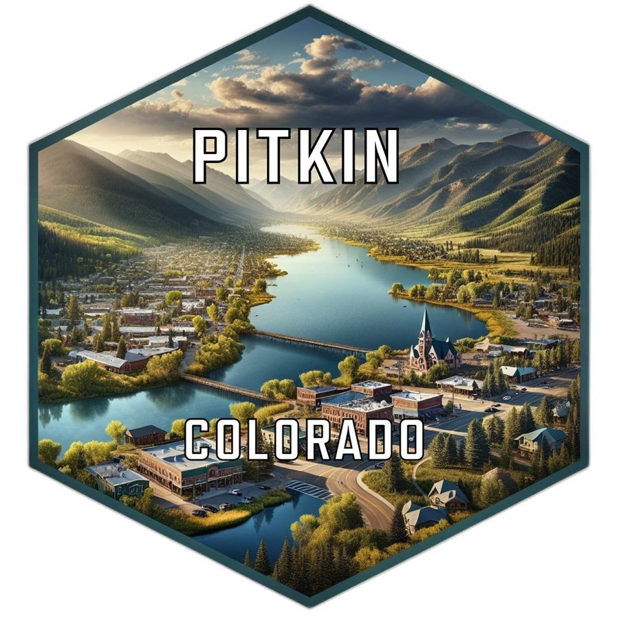 Pitkin Colorado Souvenir Travel Destination Die Cut Hexagon Fridge Magnet Image 1