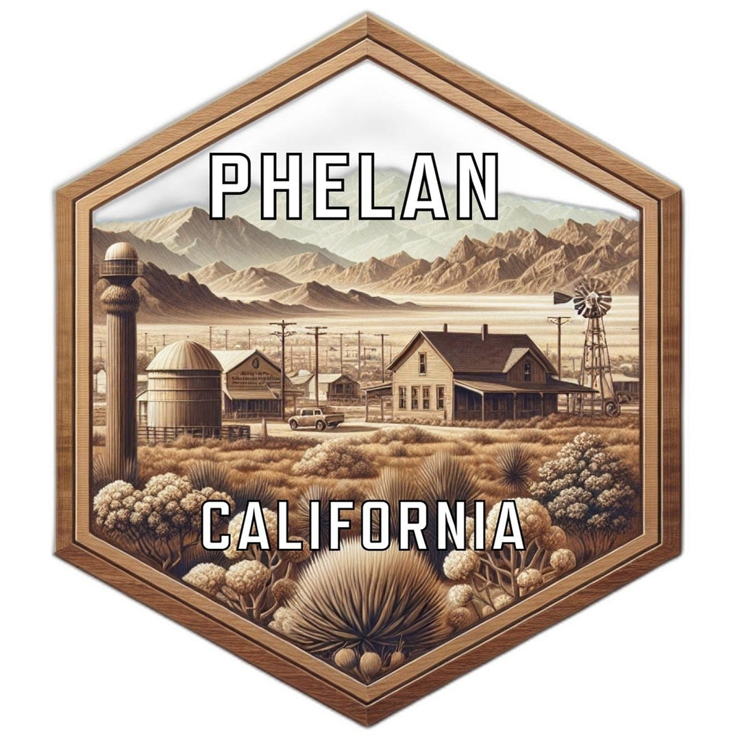 Phelan California Souvenir Travel Destination Die Cut Hexagon Fridge Magnet Image 1