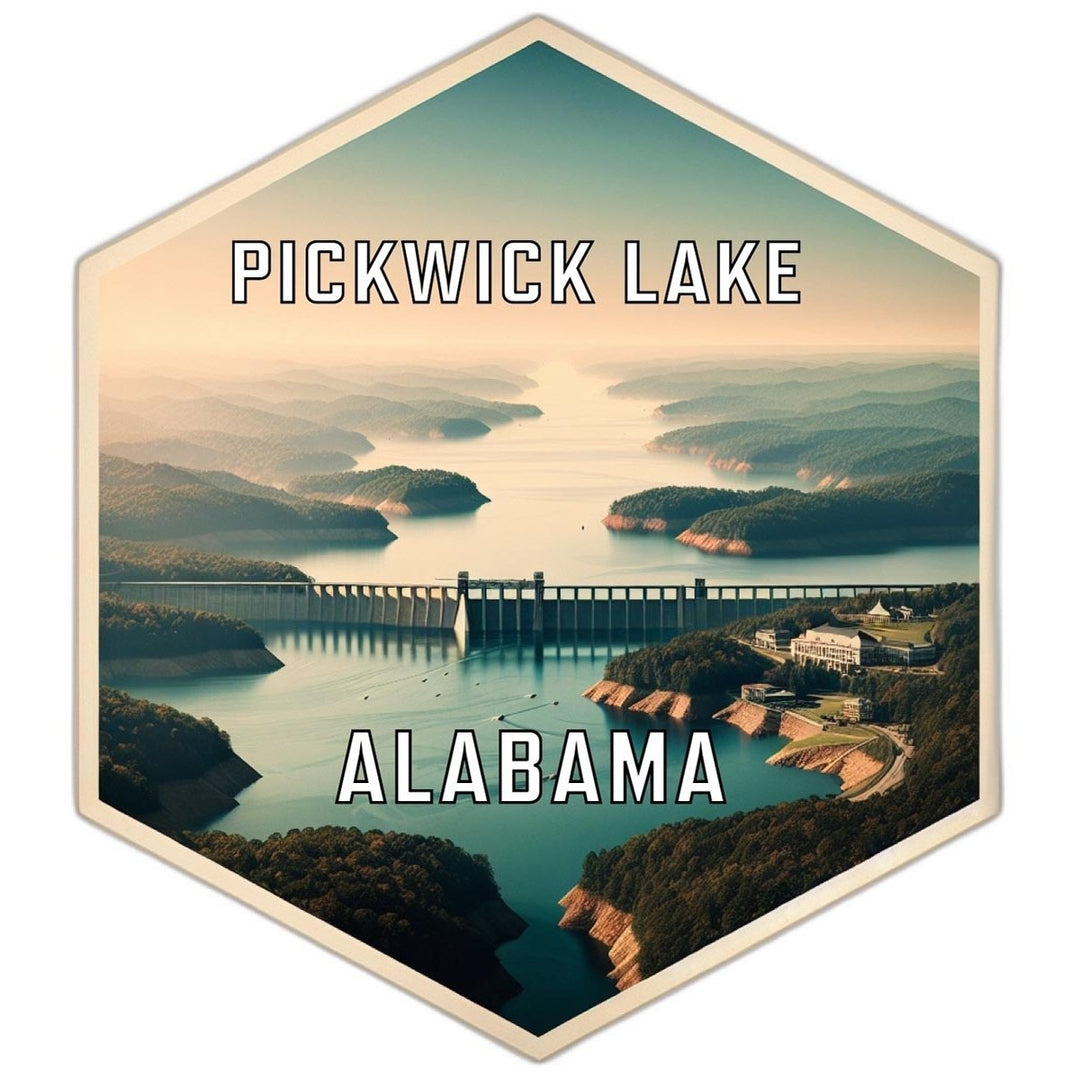 Pickwick Lake Alabama Souvenir Travel Destination Die Cut Hexagon Fridge Magnet Image 1