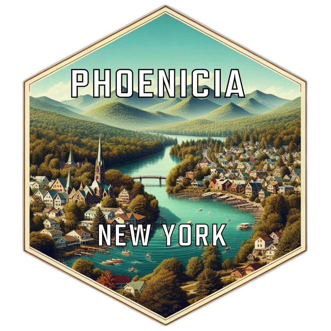 Phoenicia York Souvenir Travel Destination Die Cut Hexagon Fridge Magnet Image 1