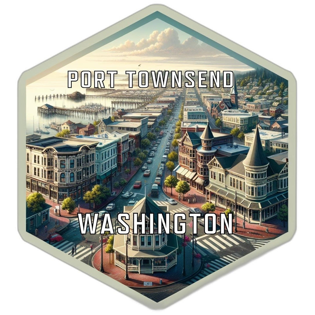 Port Townsend Washington Souvenir Travel Destination Die Cut Hexagon Fridge Magnet Image 1