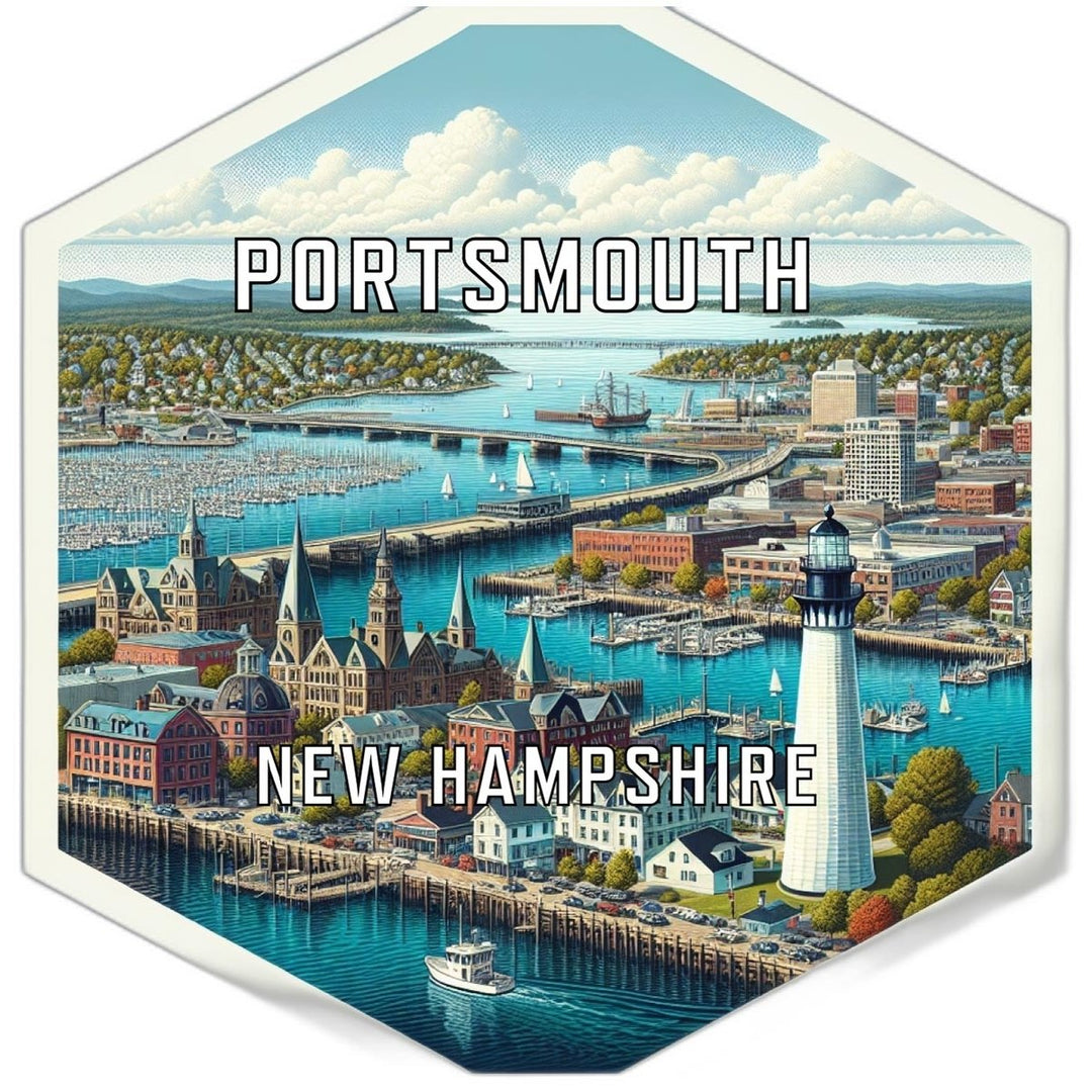 Portsmouth Hampshire Souvenir Travel Destination Die Cut Hexagon Fridge Magnet Image 1