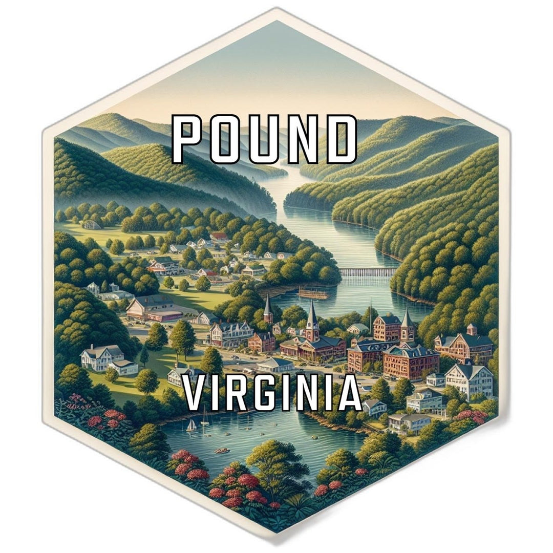 Pound Virginia Souvenir Travel Destination Die Cut Hexagon Fridge Magnet Image 1