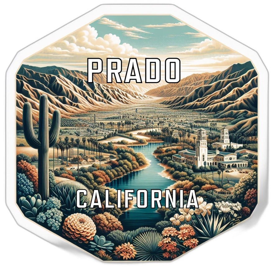 Prado California Souvenir Travel Destination Die Cut Hexagon Fridge Magnet Image 1