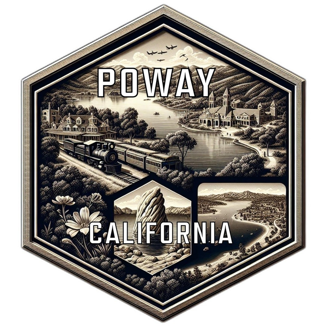 Poway California Souvenir Travel Destination Die Cut Hexagon Fridge Magnet Image 1