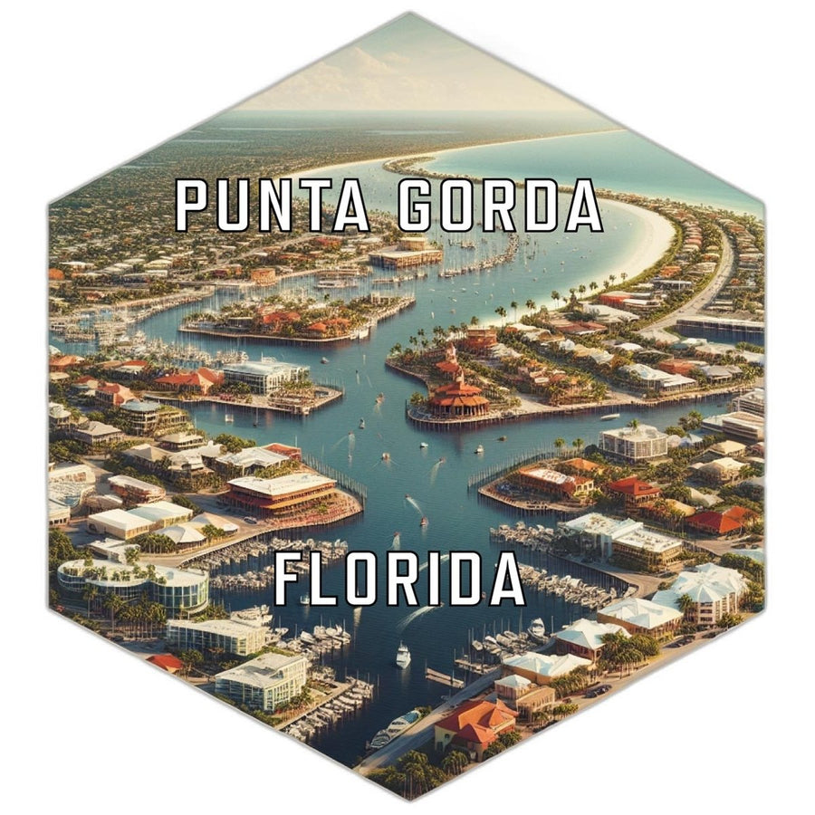 Punta Gorda Florida Souvenir Travel Destination Die Cut Hexagon Fridge Magnet Image 1