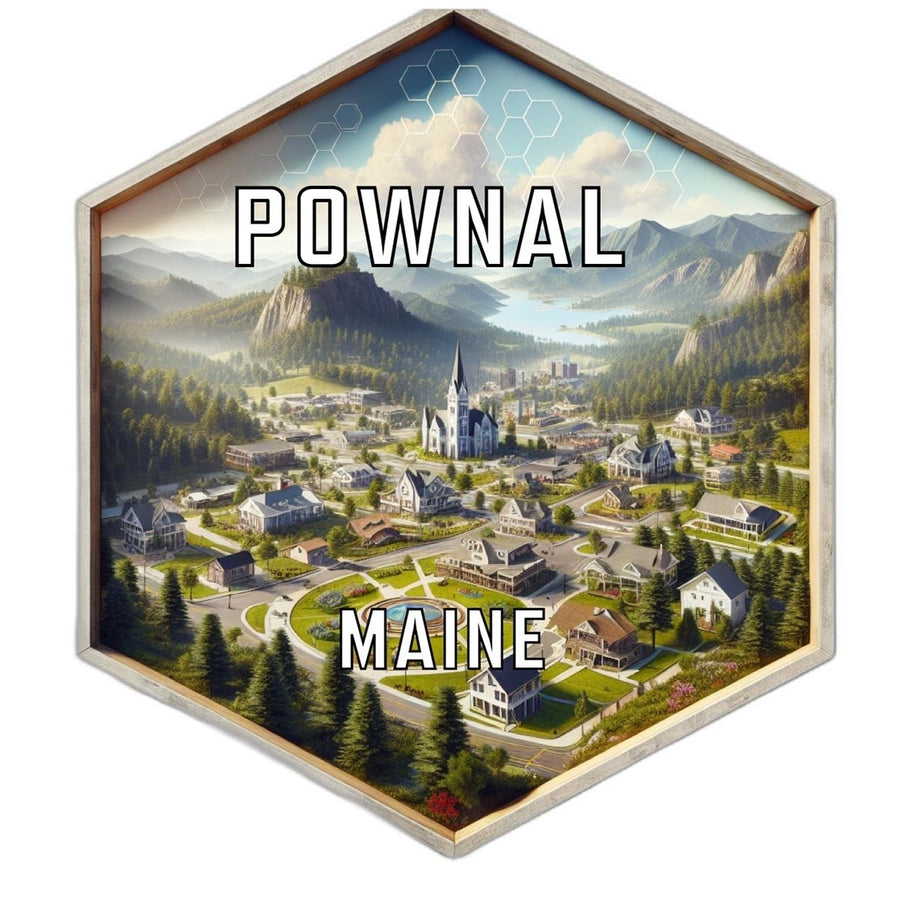 Pownal Maine Souvenir Travel Destination Die Cut Hexagon Fridge Magnet Image 1