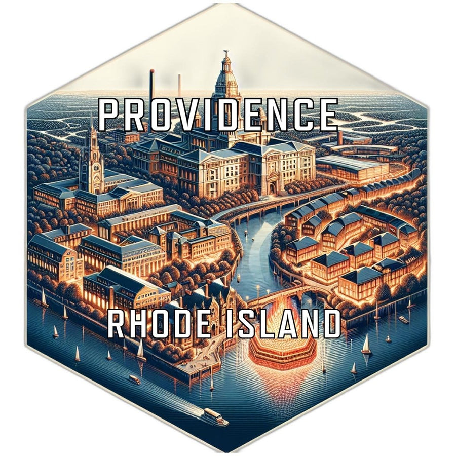 Providence Rhode Island Souvenir Travel Destination Die Cut Hexagon Fridge Magnet Image 1