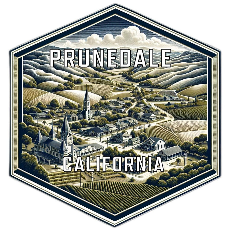 Prunedale California Souvenir Travel Destination Die Cut Hexagon Fridge Magnet Image 1