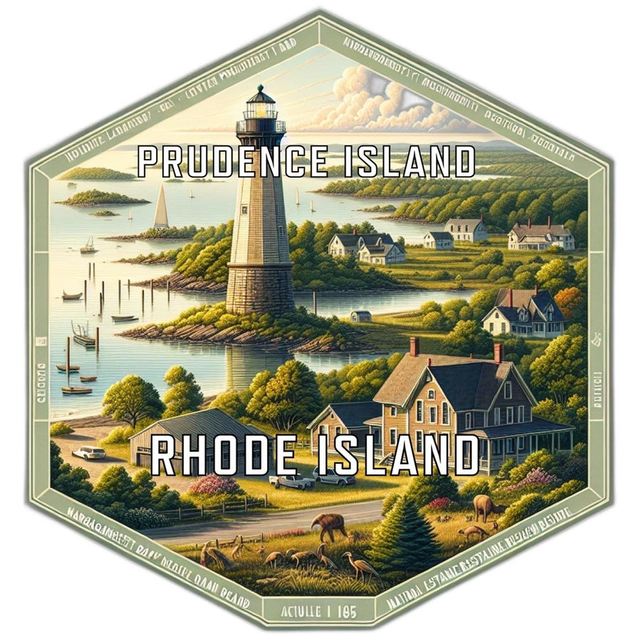 Prudence Island Rhode Island Souvenir Travel Destination Die Cut Hexagon Fridge Magnet Image 1