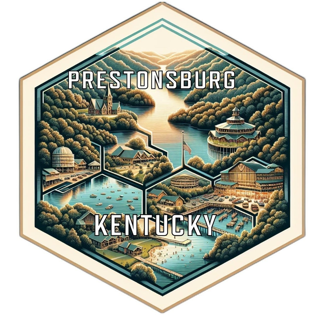 Prestonsburg Kentucky Souvenir Travel Destination Die Cut Hexagon Fridge Magnet Image 1