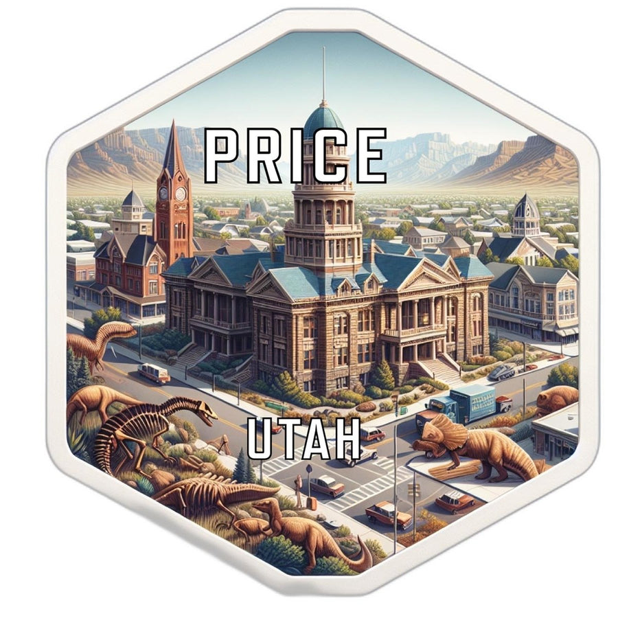 Price Utah Souvenir Travel Destination Die Cut Hexagon Fridge Magnet Image 1