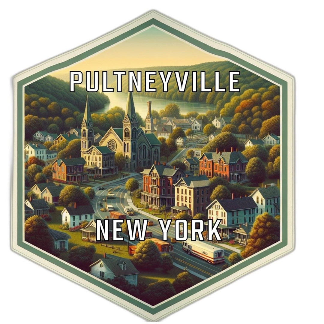 Pultneyville York Souvenir Travel Destination Die Cut Hexagon Fridge Magnet Image 1