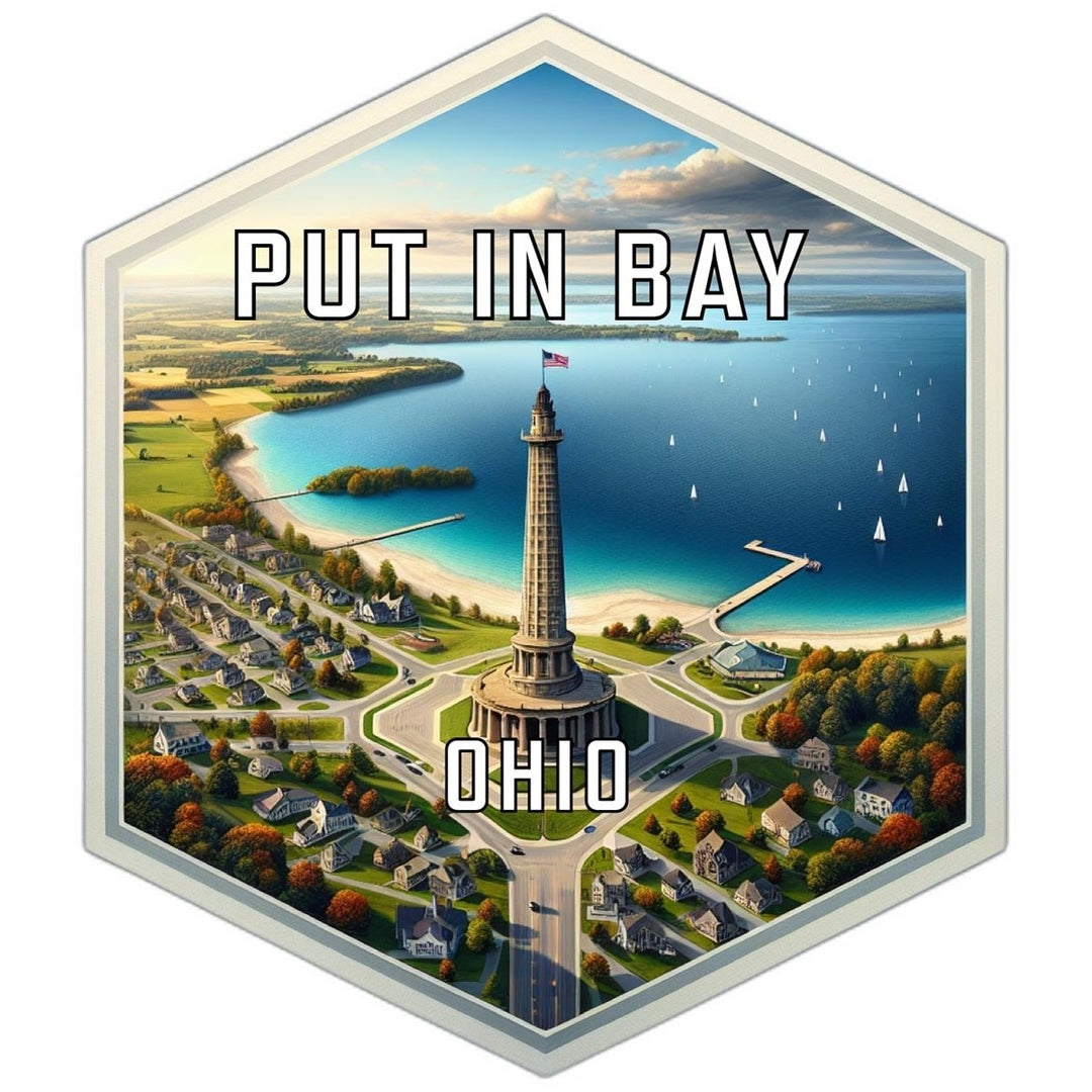 Put In Bay Ohio Souvenir Travel Destination Die Cut Hexagon Fridge Magnet Image 1