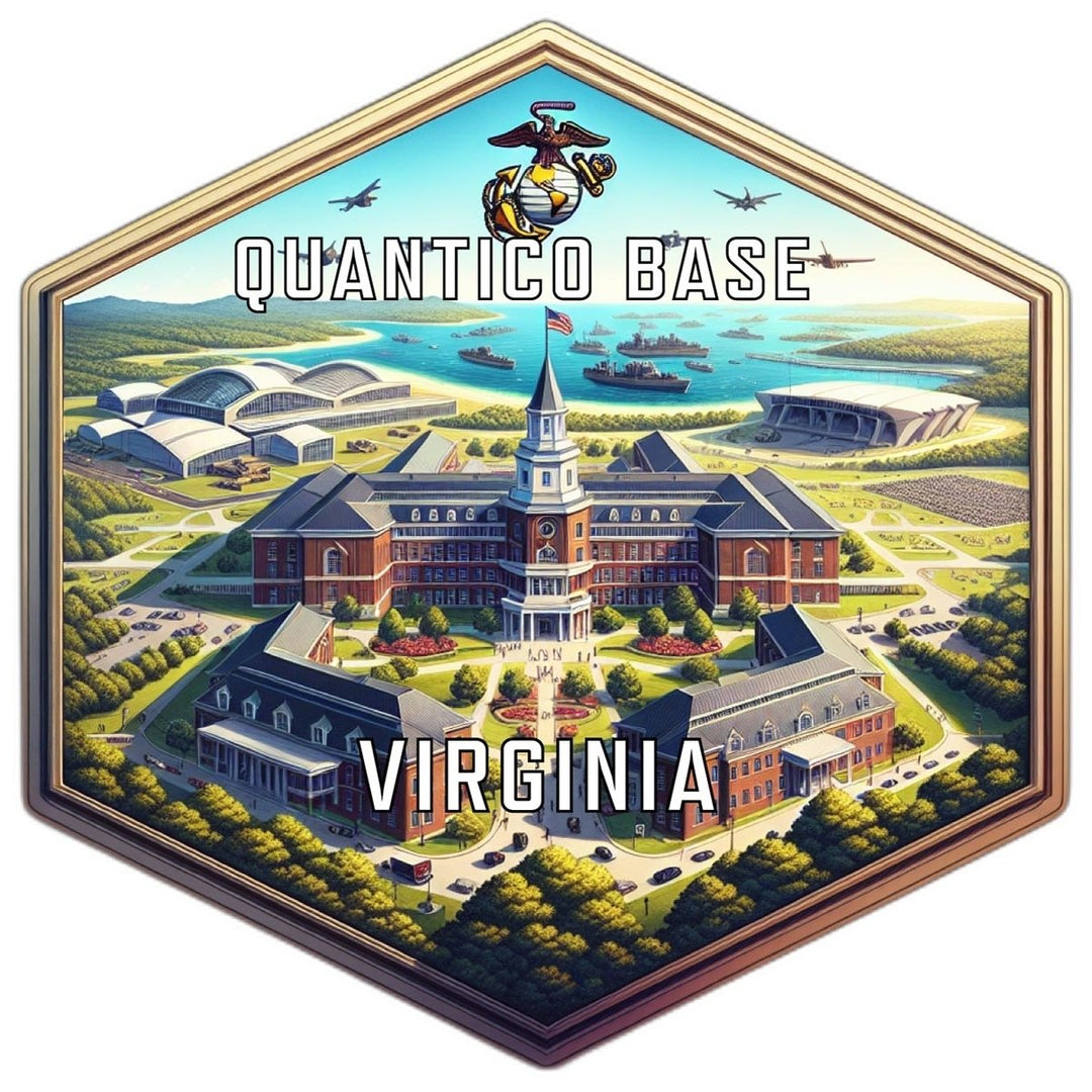 Quantico Base Virginia Souvenir Travel Destination Die Cut Hexagon Fridge Magnet Image 1