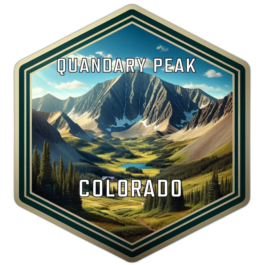 Quandary Peak Colorado Souvenir Travel Destination Die Cut Hexagon Fridge Magnet Image 1