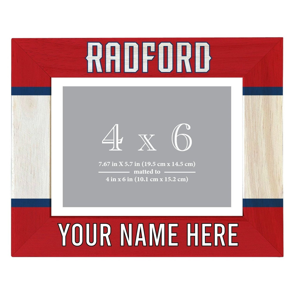 Radford University Highlanders Customizable Wooden Photo Frame Matted 4"x 6" Officially Licensed Collegiate Product Image 2