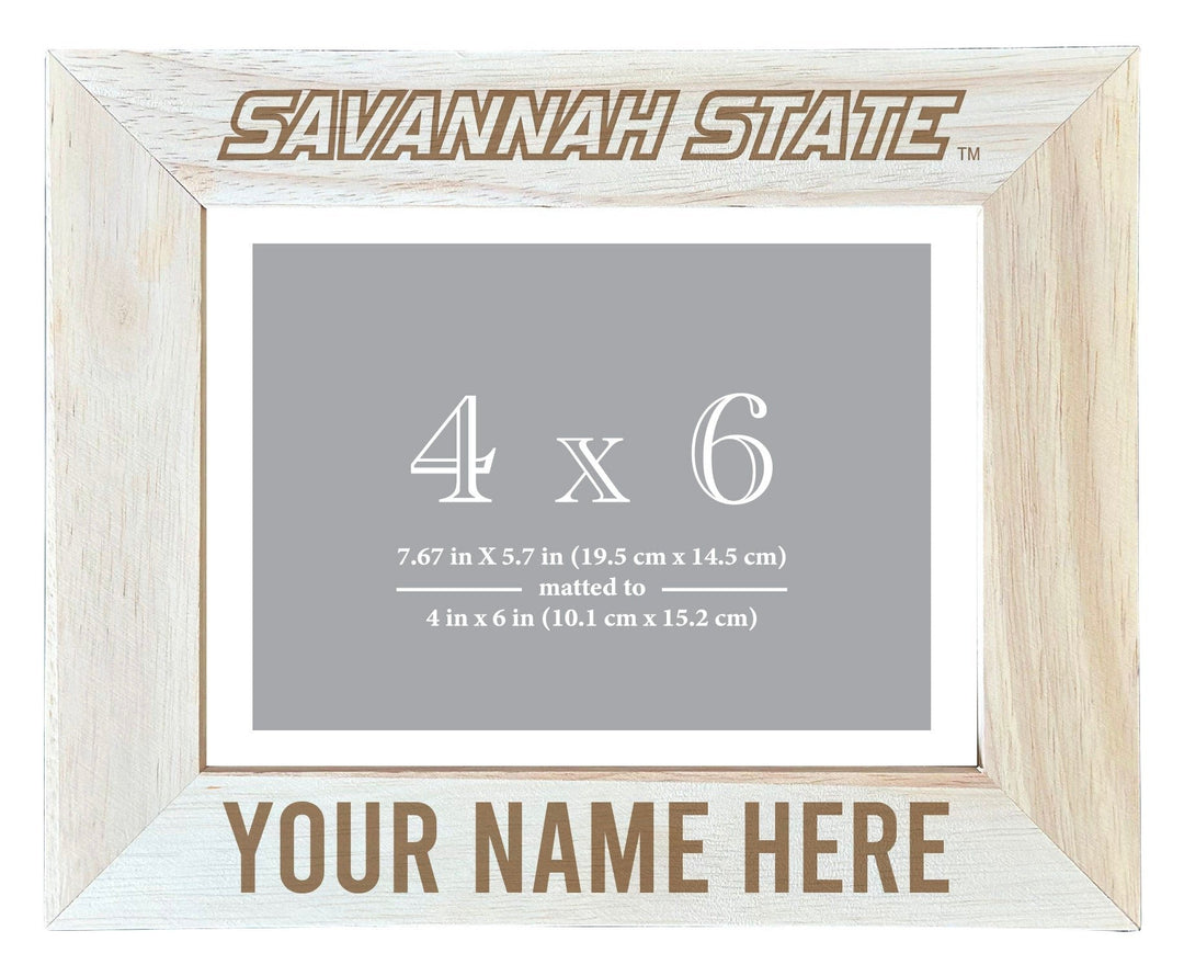 Savannah State University Customizable Wooden Photo Frame Matted 4"x 6" Officially Licensed Collegiate Product Image 1