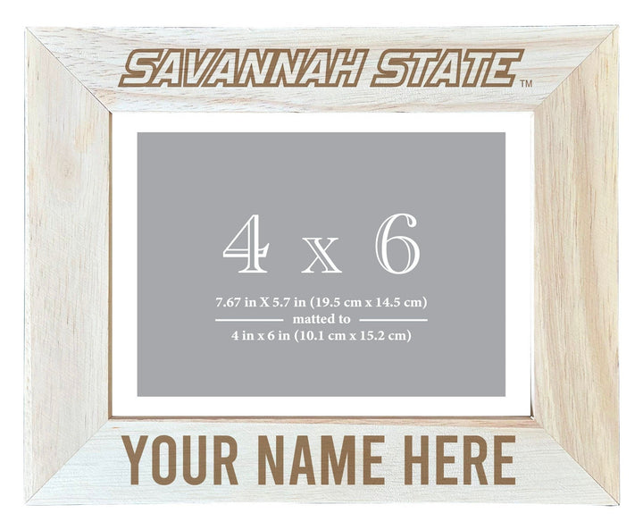 Savannah State University Customizable Wooden Photo Frame Matted 4"x 6" Officially Licensed Collegiate Product Image 1