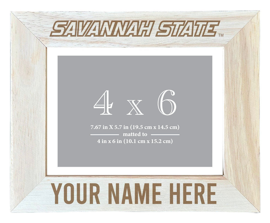 Savannah State University Customizable Wooden Photo Frame Matted 4"x 6" Officially Licensed Collegiate Product Image 1