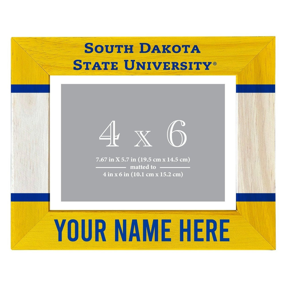 South Dakota State Jackrabbits Customizable Wooden Photo Frame Matted 4"x 6" Officially Licensed Collegiate Product Image 2