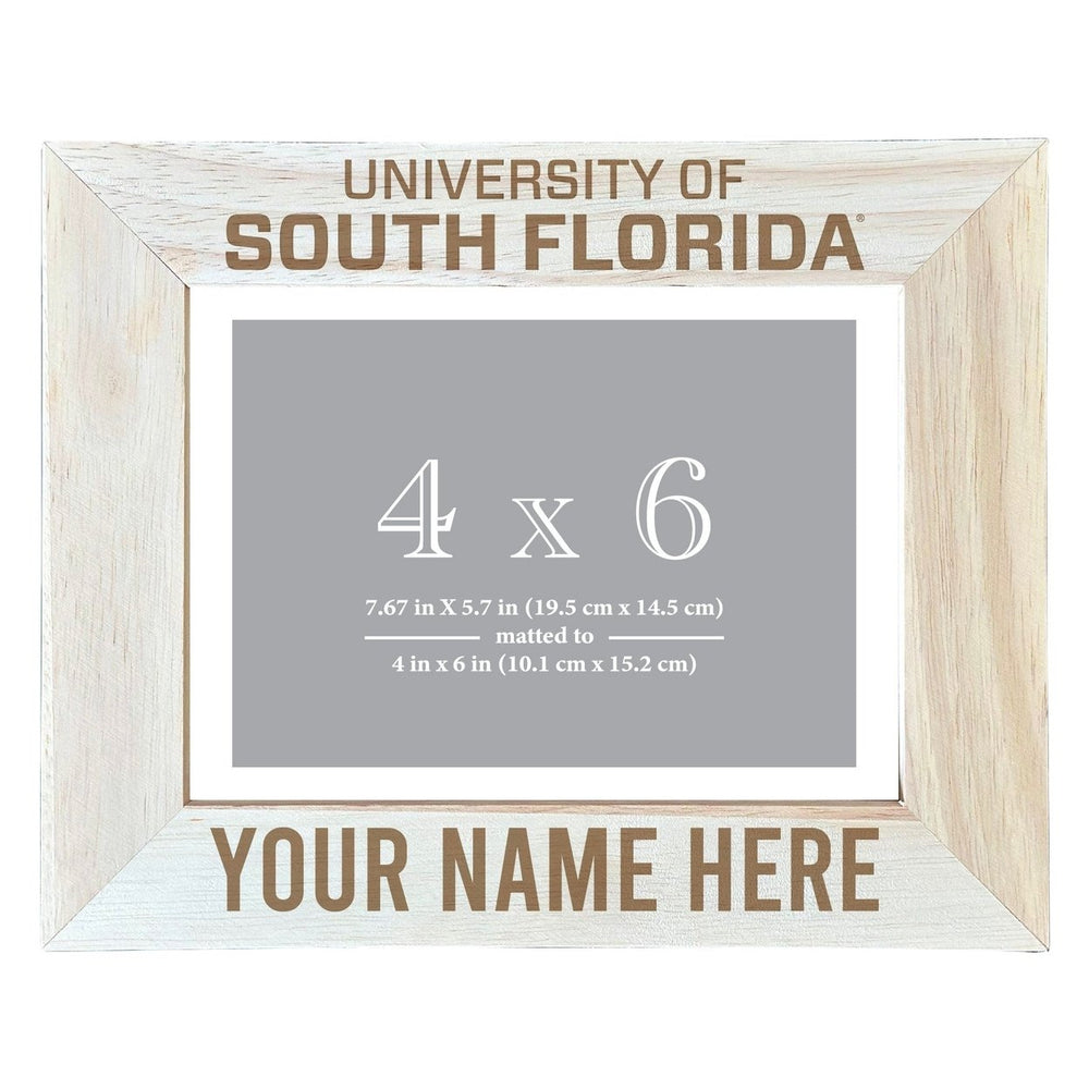 South Florida Bulls Customizable Wooden Photo Frame Matted 4"x 6" Officially Licensed Collegiate Product Image 2