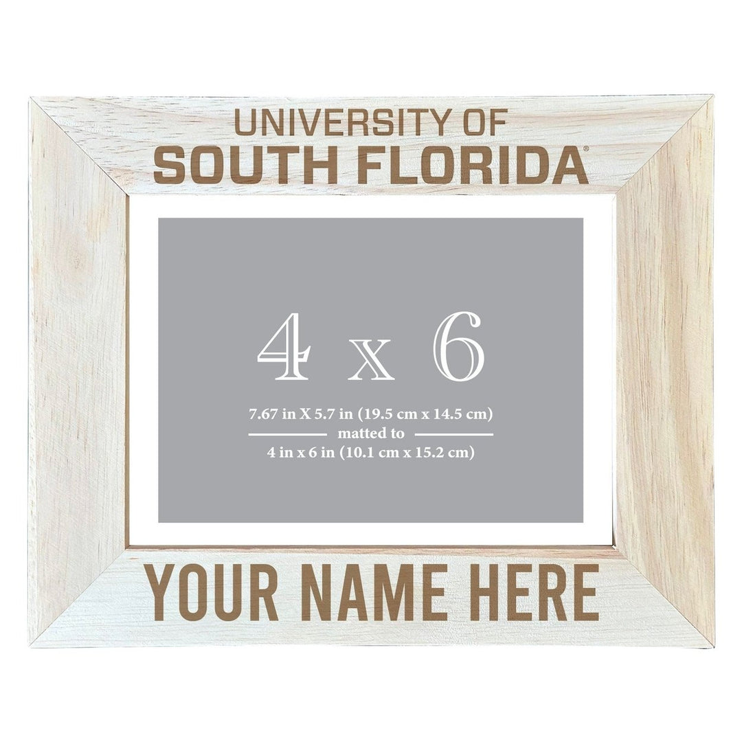 South Florida Bulls Customizable Wooden Photo Frame Matted 4"x 6" Officially Licensed Collegiate Product Image 2