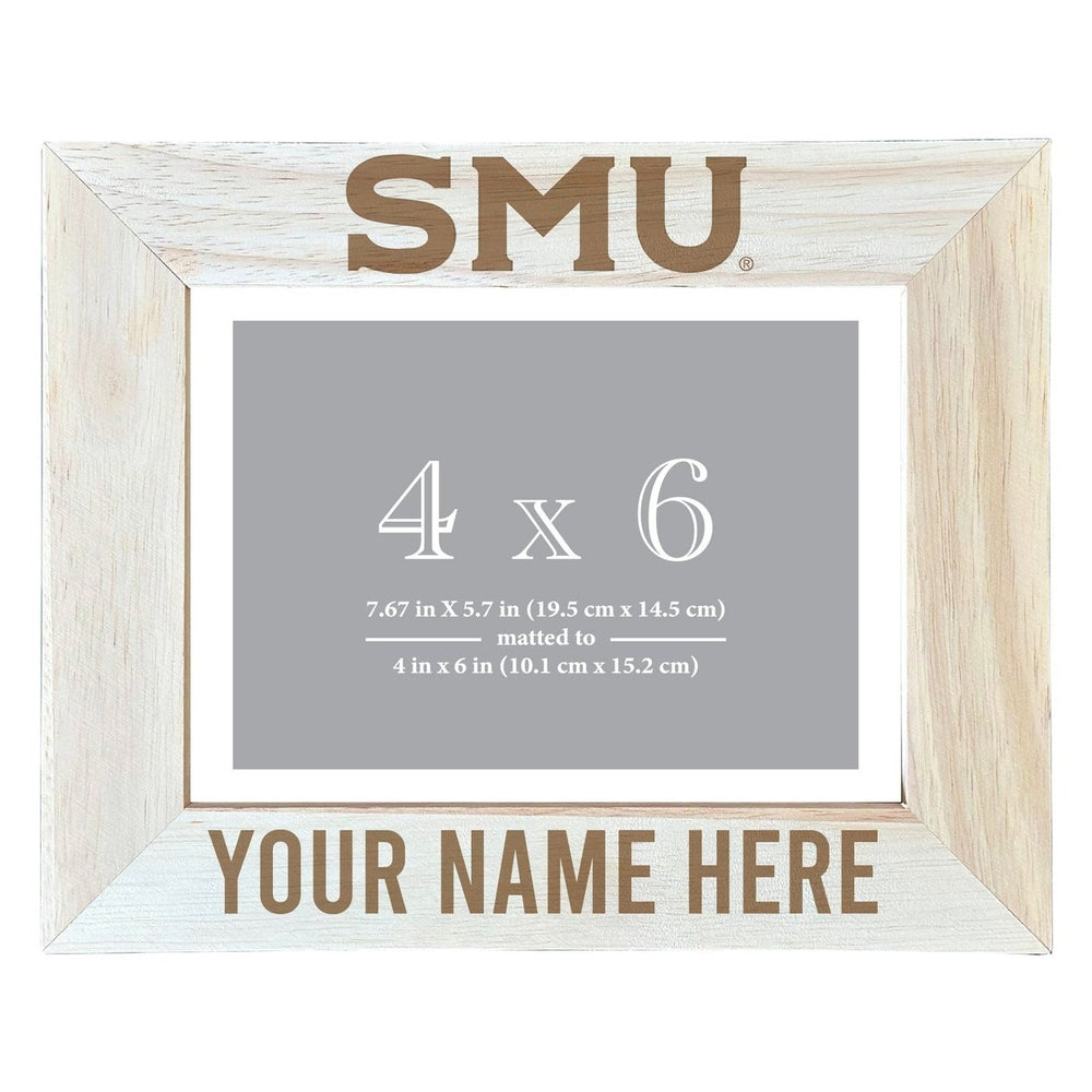 Southern Methodist University Customizable Wooden Photo Frame Matted 4"x 6" Officially Licensed Collegiate Product Image 2