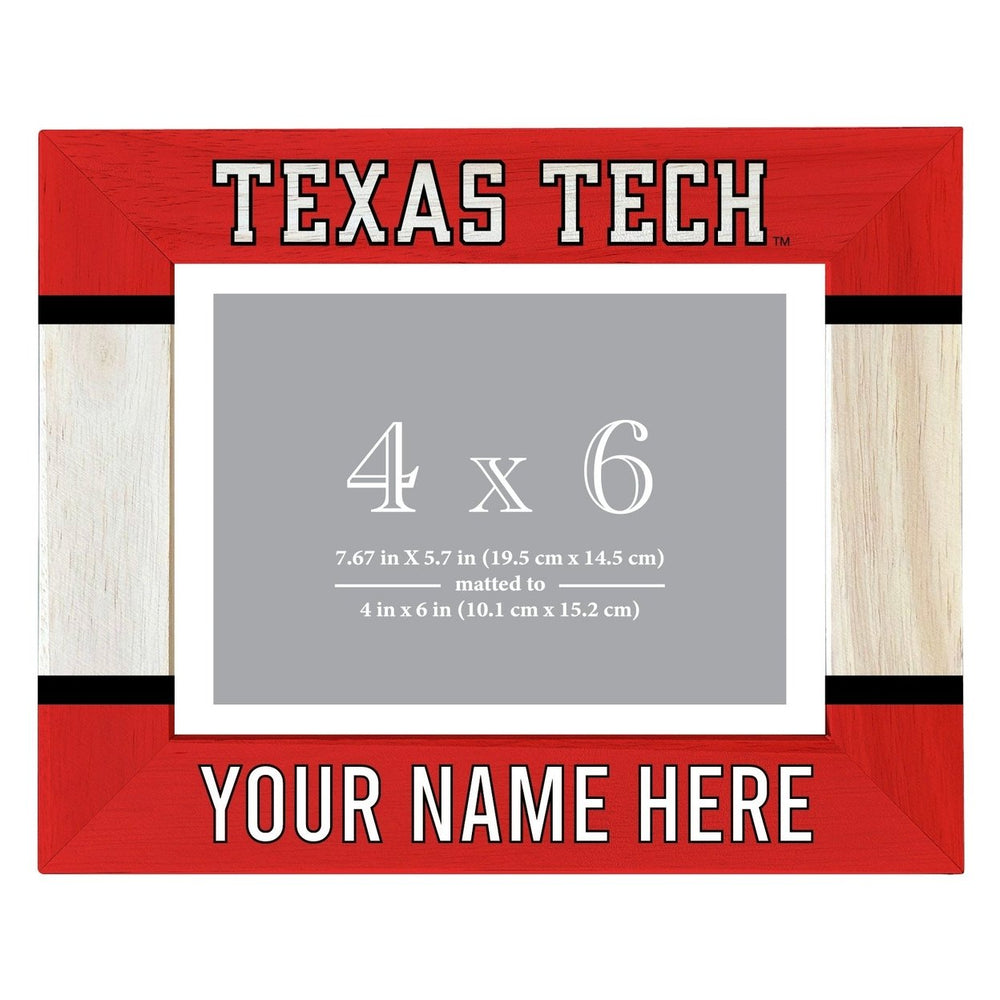 Texas Tech Red Raiders Customizable Wooden Photo Frame Matted 4"x 6" Officially Licensed Collegiate Product Image 2