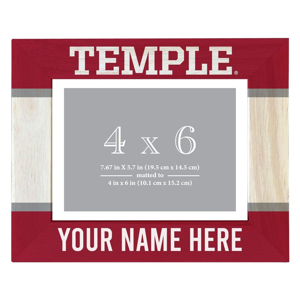 Temple University Customizable Wooden Photo Frame Matted 4"x 6" Officially Licensed Collegiate Product Image 2