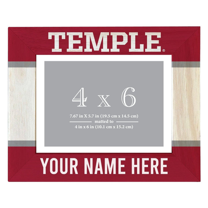 Temple University Customizable Wooden Photo Frame Matted 4"x 6" Officially Licensed Collegiate Product Image 2