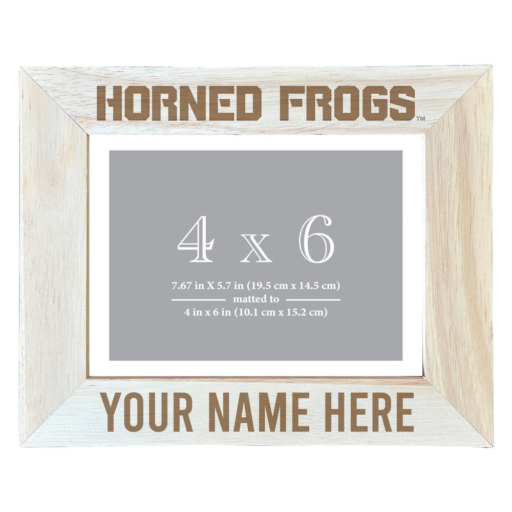 Texas Christian University Customizable Wooden Photo Frame Matted 4"x 6" Officially Licensed Collegiate Product Image 2