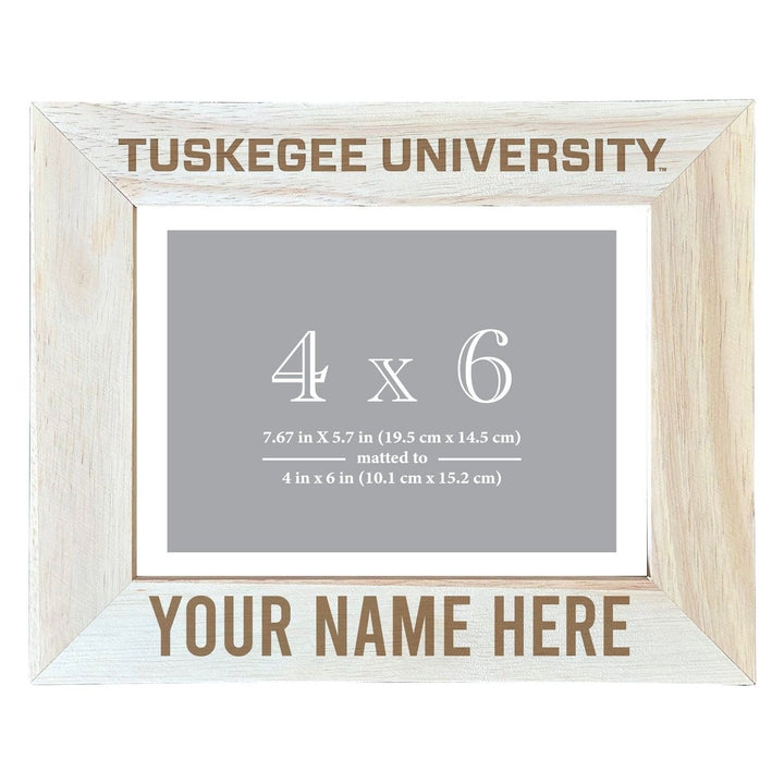 Tuskegee University Customizable Wooden Photo Frame Matted 4"x 6" Officially Licensed Collegiate Product Image 1