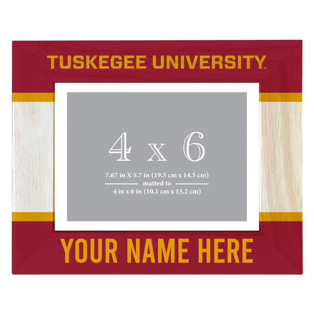 Tuskegee University Customizable Wooden Photo Frame Matted 4"x 6" Officially Licensed Collegiate Product Image 2