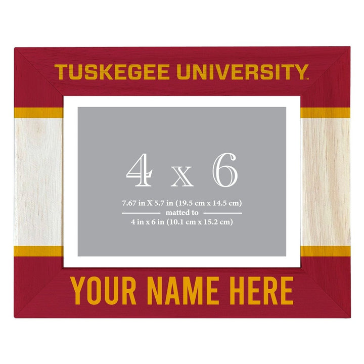 Tuskegee University Customizable Wooden Photo Frame Matted 4"x 6" Officially Licensed Collegiate Product Image 2