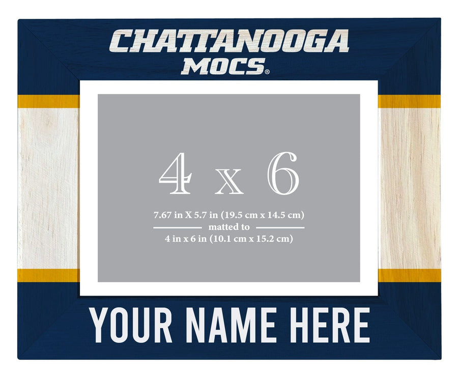 University of Tennessee at Chattanooga Customizable Wooden Photo Frame Matted 4"x 6" Officially Licensed Collegiate Image 1