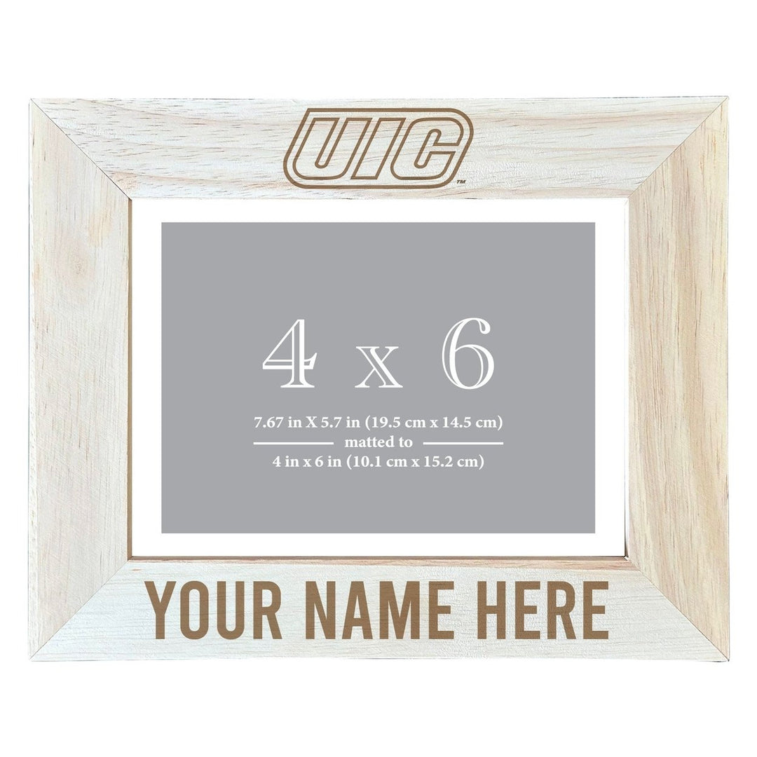 University of Illinois at Chicago Customizable Wooden Photo Frame Matted 4"x 6" Officially Licensed Collegiate Product Image 1