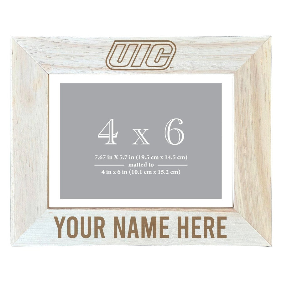 University of Illinois at Chicago Customizable Wooden Photo Frame Matted 4"x 6" Officially Licensed Collegiate Product Image 1