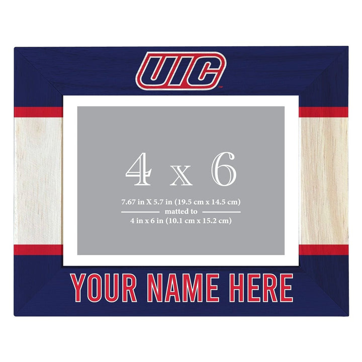 University of Illinois at Chicago Customizable Wooden Photo Frame Matted 4"x 6" Officially Licensed Collegiate Product Image 2