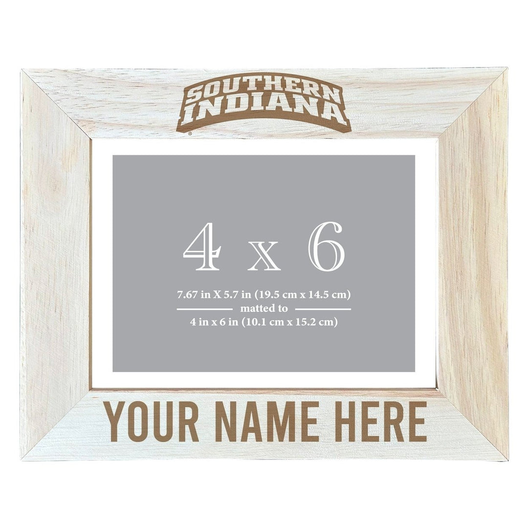 University of Southern Indiana Customizable Wooden Photo Frame Matted 4"x 6" Officially Licensed Collegiate Product Image 1