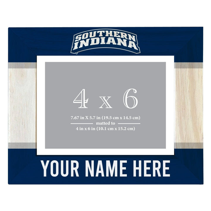 University of Southern Indiana Customizable Wooden Photo Frame Matted 4"x 6" Officially Licensed Collegiate Product Image 2