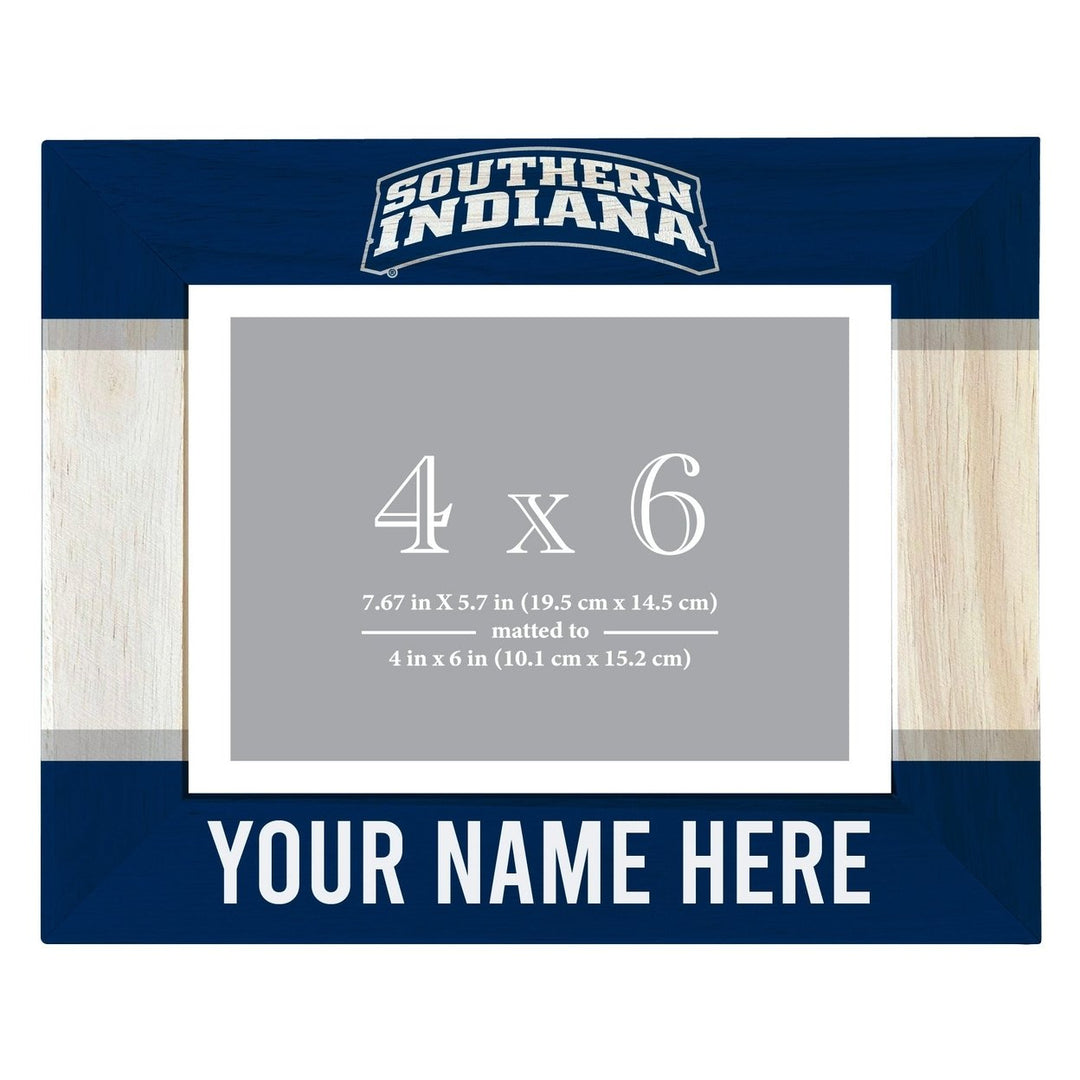 University of Southern Indiana Customizable Wooden Photo Frame Matted 4"x 6" Officially Licensed Collegiate Product Image 1