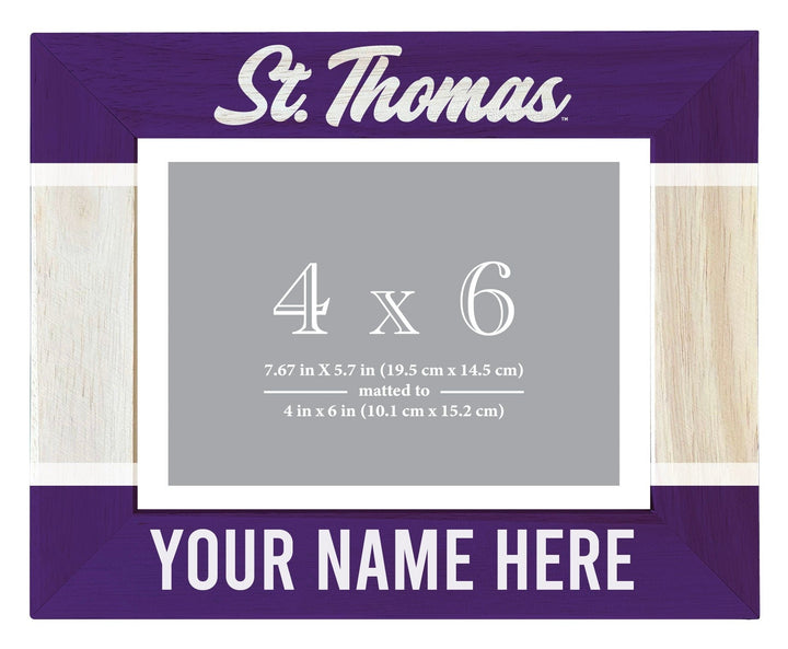 University of St. Thomas Customizable Wooden Photo Frame Matted 4"x 6" Officially Licensed Collegiate Product Image 1